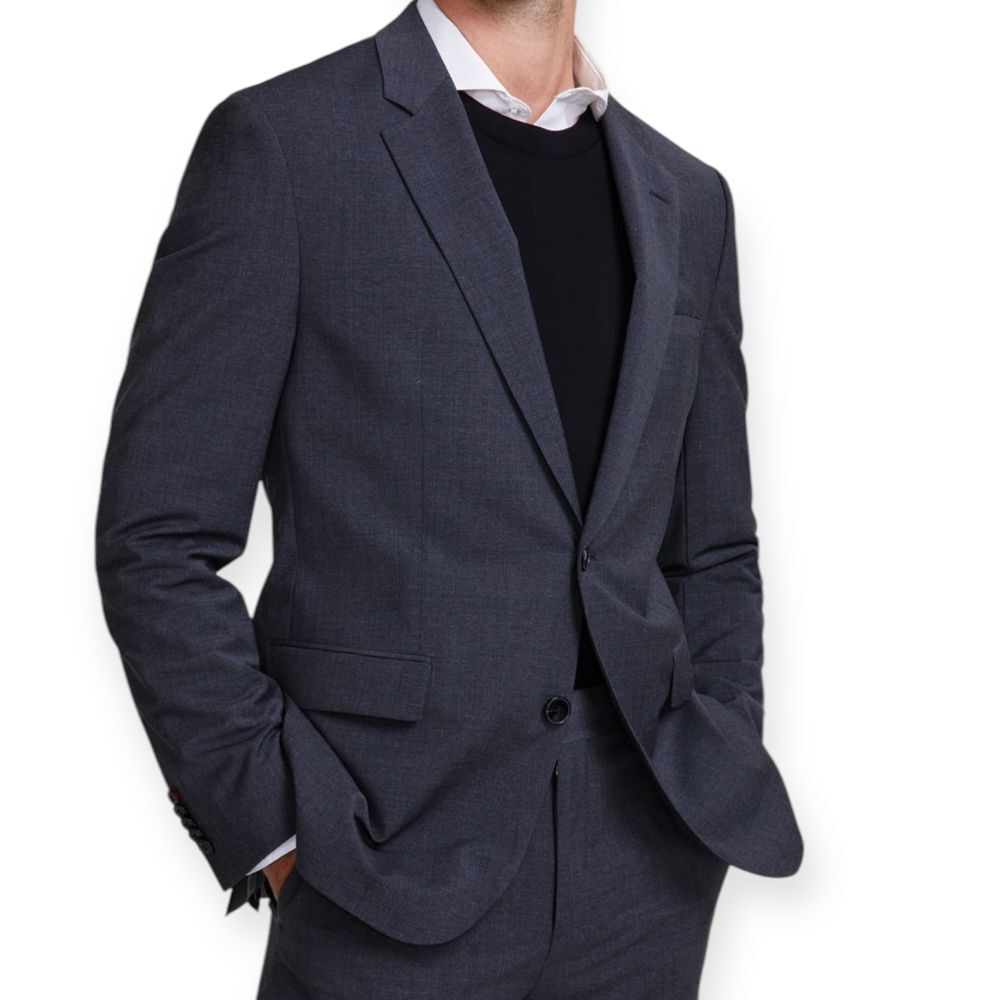 Hugo Boss NWT Men's Modern-Fit Wool Suit Jacket Sports‎ Coat 40L Charcoal Grey